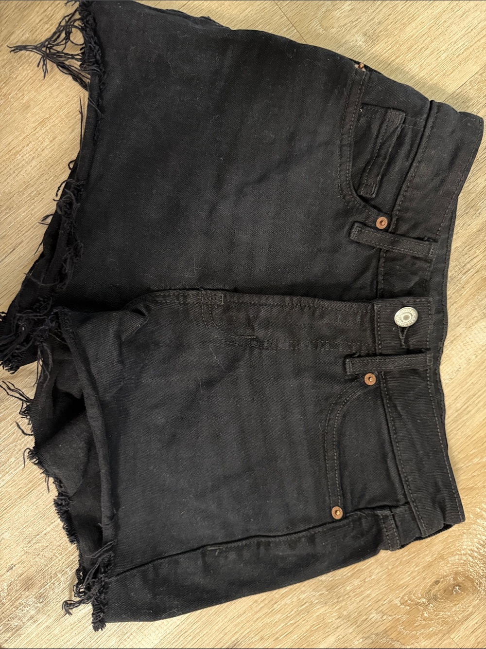 Old Navy Black High-Waist Denim Cutoff Shorts